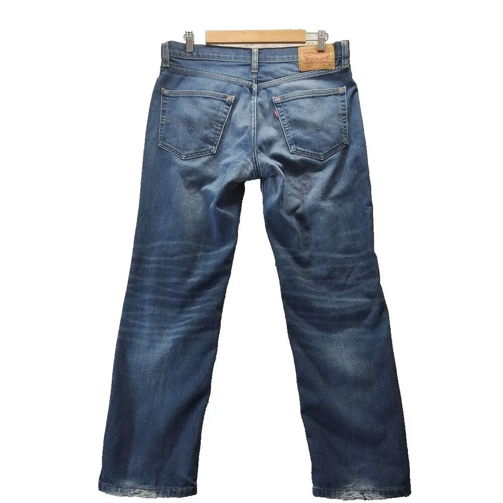 Levis 541 Men 32x30 Jeans Straight Leg Relaxed Fit Stretch Stone Wash Distressed